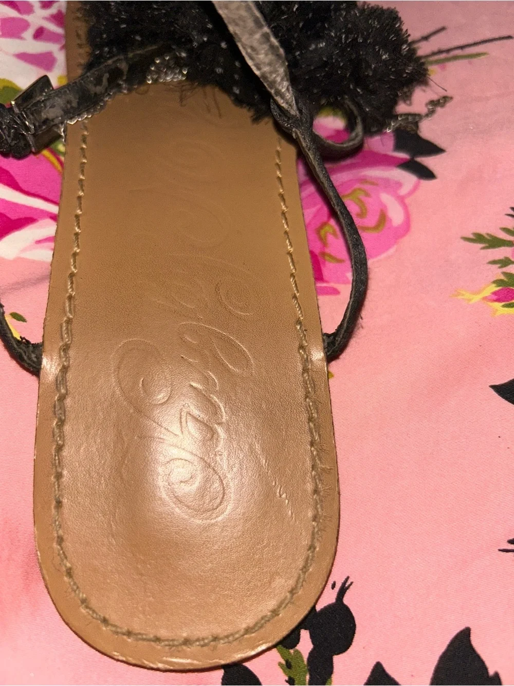 Naughty Monkey Black crystal thong sandals flip flops 90’s Y2K vintage shoes 9